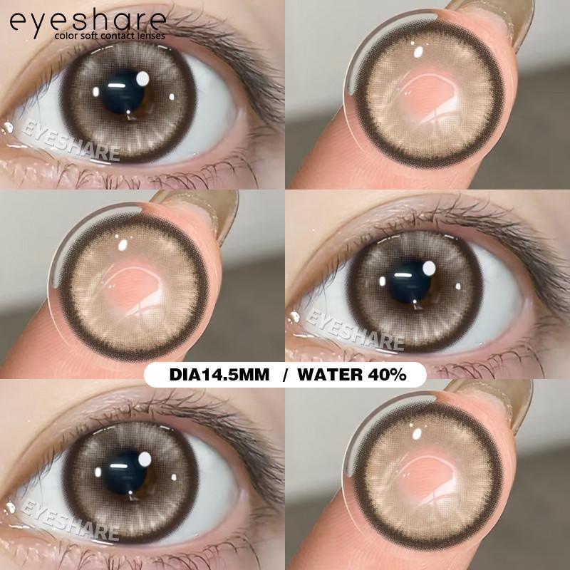 EYESHARE 1 Pair BUBBLE Gray Contact Lenses for Eyes Brown Natural Korean Softlens Beauty Eye Makeup Lens