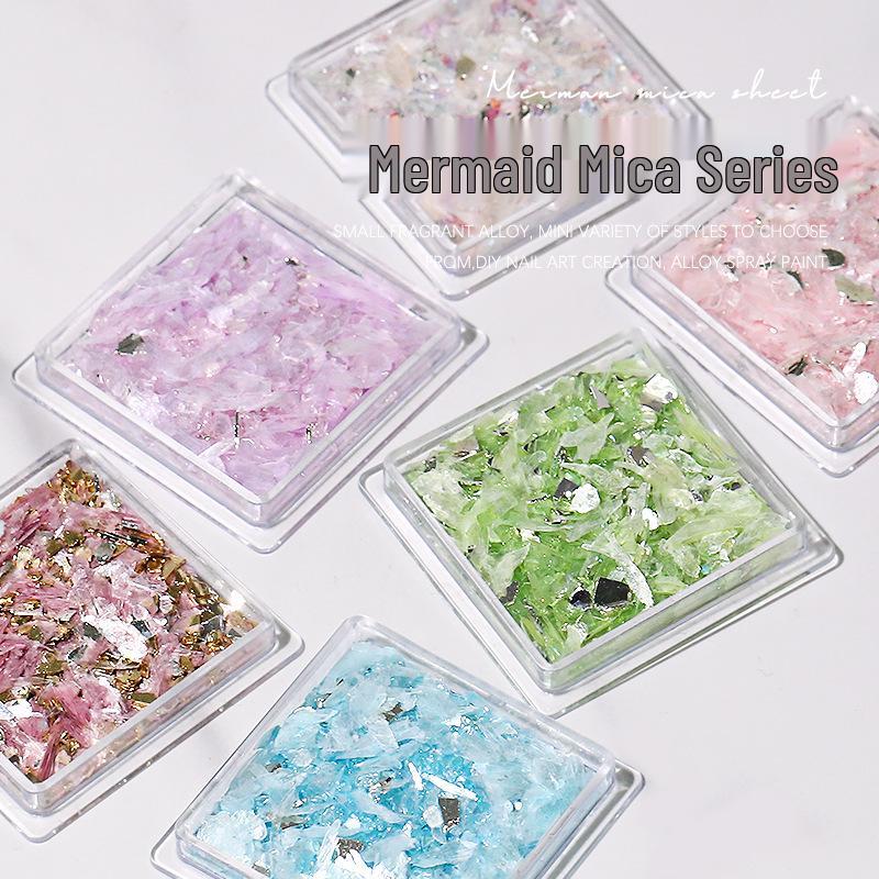 

Mermaid Iridescent Nail Flakes - Translucent Ultra-Thin Seashell Mica Decorations