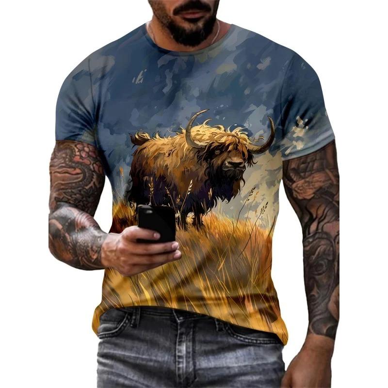 Men's New Summer Trend Top Fashion Cartoon Print Cool T-Shirt