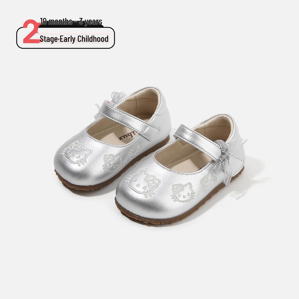Spring 2026 Lace Trim Baby Pre-Walking Shoes: Soft Leather, Non-Slip Sole for Girls