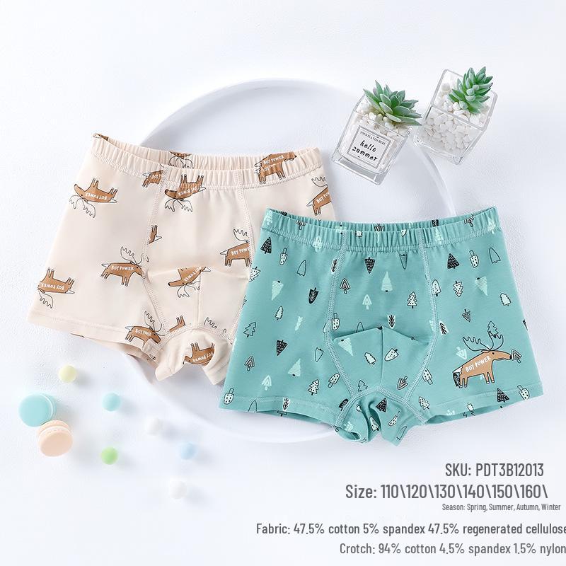 Boys' Pure Cotton & Modal Breathable Boxer Briefs, Sweat-Wicking, 50-Pack, Available In Small, Medium, Large