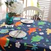 Cartoon Dinosaur Print Decorative Table Cloth Cotton Tablecloth For Kids Room Table Cover For Children 'S Bedroom Home Decor