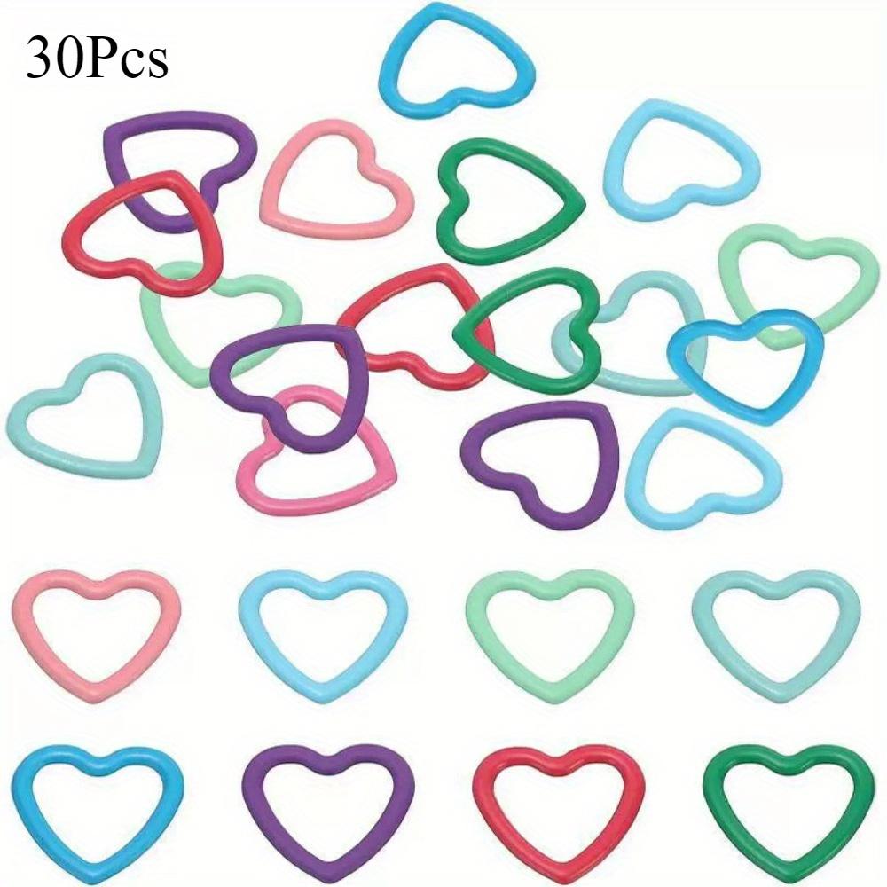 30Pcs Mix Color Triangle/heart Knitting Stitch Markers Colored Metal 12-13mm Stitch Markers for Sewing DIY Knitting