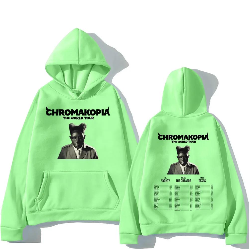 Tyler The Creator Chromakopia World Tour Hanorace Retro Clasic Cadouri pentru fani Pulovere unisex Hanorac imprimat pe două fețe Topuri libere High Street