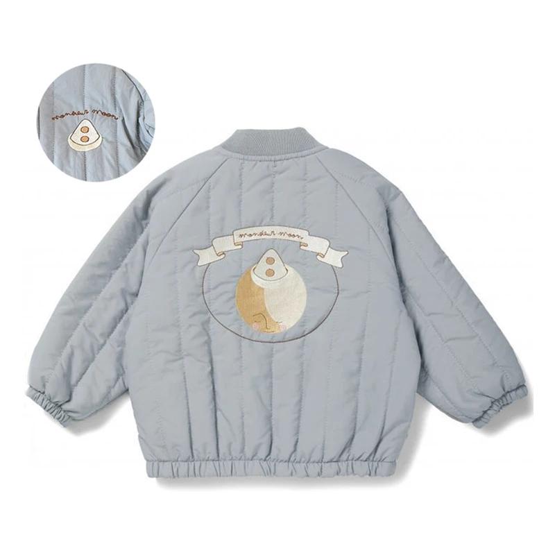 Spring Autumn Kids Coats Fashion Embroidery Fleece Lined Jacket Children Outerwear Clothing