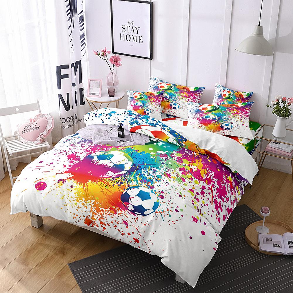 Football Basketball Sports Quilt Cover Bedding Digital Printing Home Textiles Three-Piece Set