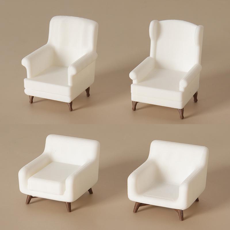 1/12 Mini White Sofa Dollhouse Simulation Furniture Model Home Scene Ornament Decor Pretend Play Toys