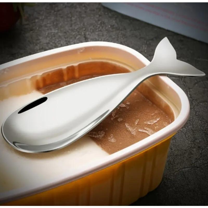 

4pcs Whale-shaped durable dessert spoon for ice cream/coffee/tea, giftable