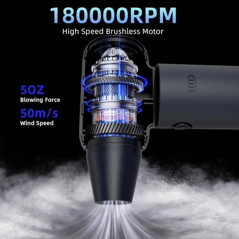 180,000RPM Powerful Turbo Jet Fan Mini Portable High Speed Electric Blower Outdoor Handheld Car Vacuum Cleaner