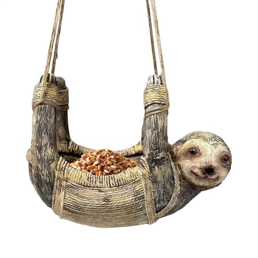 Outdoor Hanging Bird Feeder Sloth Bird Feeder Pendant Decoration Bird Bathtub Garden Courtyard Decoration Current Feeder