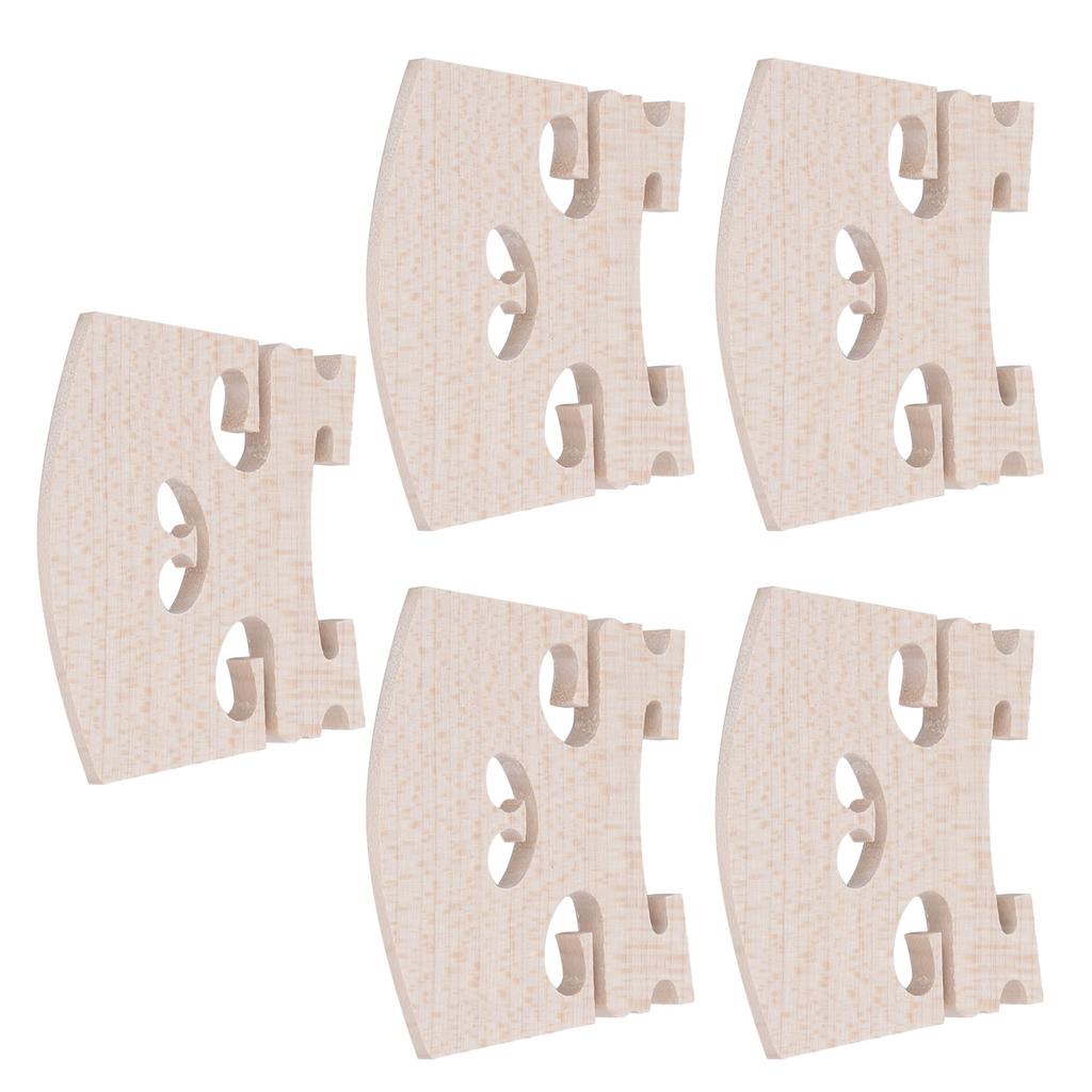 5Pcs Violin Bridge Maple Wood Replacement for 4/4 Size Musical Instrument Accessories