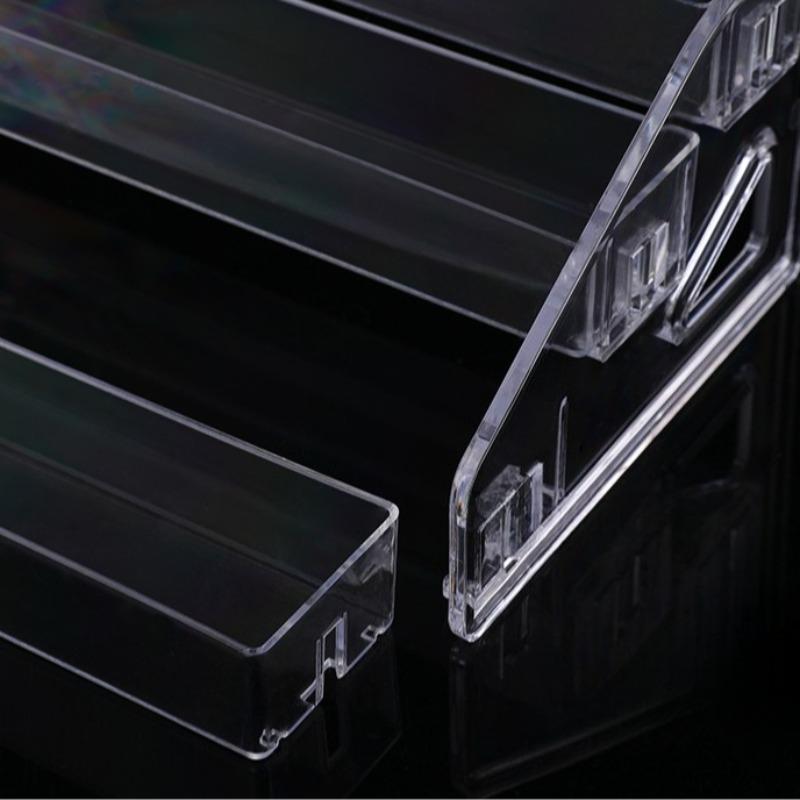 Display Rack Transparent Doll Storage Shelf Plastic Makeup Organizer Racks Desk Photo Card Anime Badge Shelves Table Accessories
