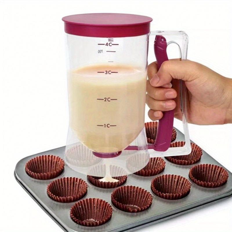 Non-Electric Precision Pancake & Cake Batter Dispenser - Handheld Baking Tool with Measurement Marker for No-Mess Pouring and Portion Control