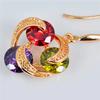 Vintage Wedding Hoop Earrings Boho Female Rainbow Zircon Flower Earring Fashion Yellow Gold Color Small Stone Earrings For Women