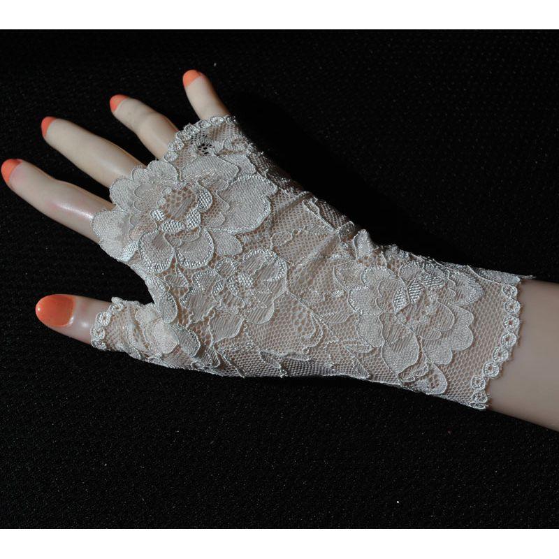 New Elastic Lace Half Finger Gloves Thin Short Finger Leakage Sun Protection Driving Non Slip UV Protection Scar Covering Tattoo