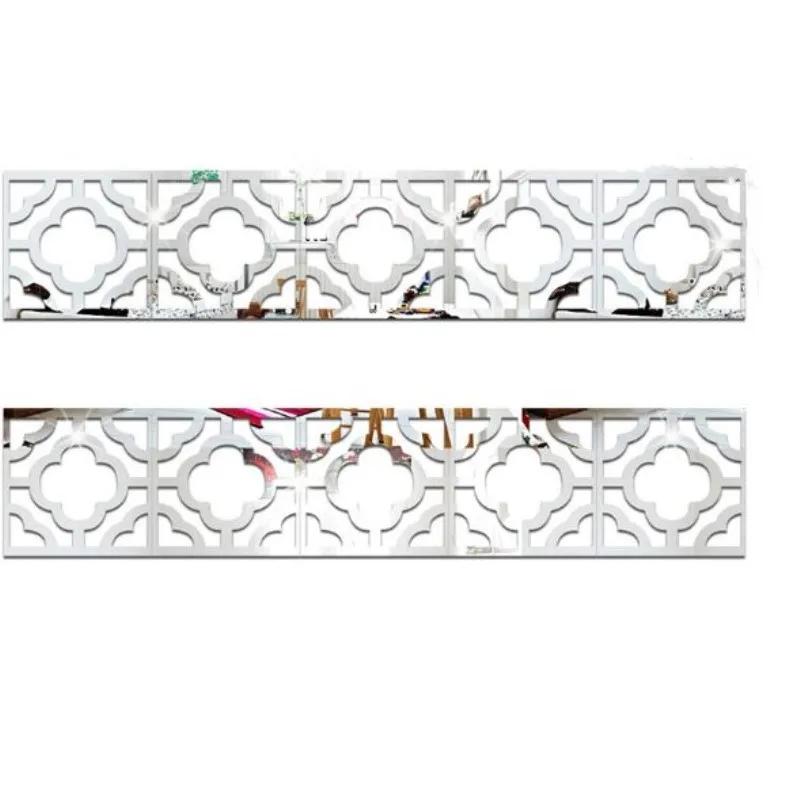 10pcs 3D Acrylic Self Adhesive Wall Decor Sticker Mirror for Bedroom Edge Strip Corner Line Building Border Home Office Decor