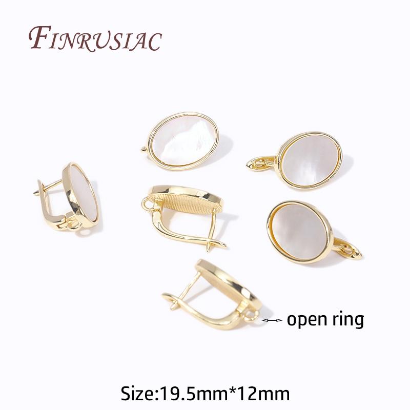 DIY Jewelry Making Earring Multi Styles 18K Gold Plated Natural Shell Earrings Clasps Hooks Earwires Fasteners Accessories