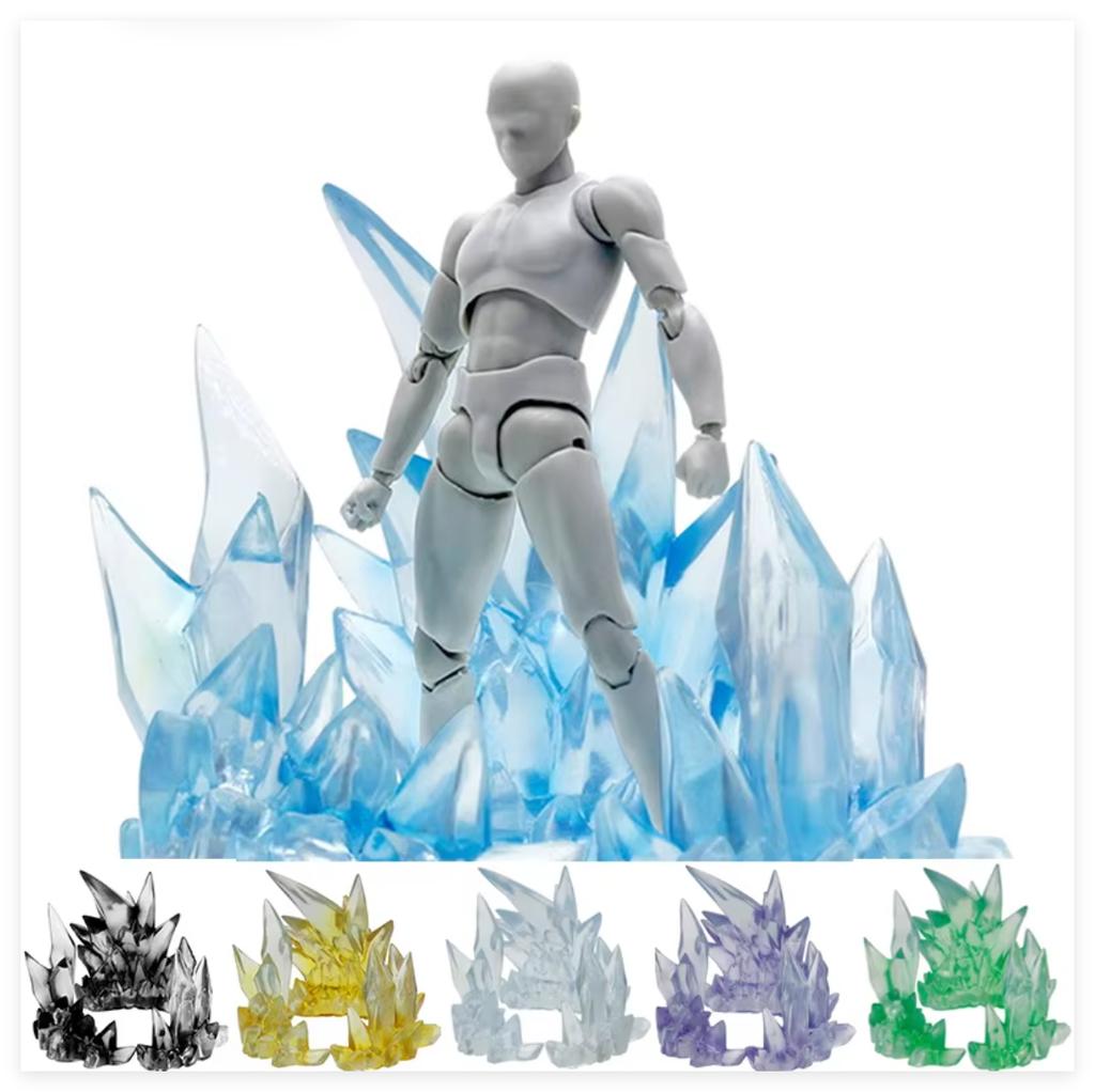 Action Figure Light Up Effect Stand Ice Flame Whirlwind Scene Decoration Base For Luffy Ace Bakugou Anime Figures Accessories
