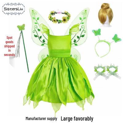 Kinder Halloween Grünes Feenkostüm Tinkerbell Kleid