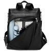 Women's PU Backpack with Patchwork Design Large Capacity Shoulder Bag for Daily Travel