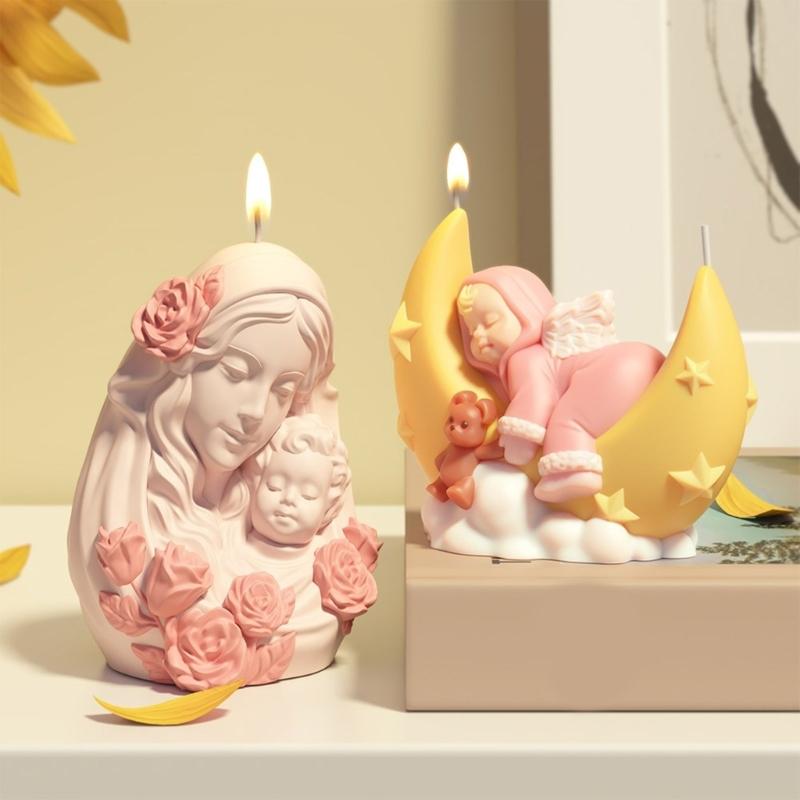 Mother Baby Shape Silicone Molds Gypsum Silicone Molds for Candle Soap Making Fondant Silicone Mould Epoxy Resin Molds
