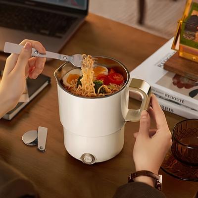 Euro 1pc Multifunctional 304 Stainless Steel Folding Electric Cooking Pot Travel Portable Cooking Pot Stainless Steel Electric Cooking Pot
