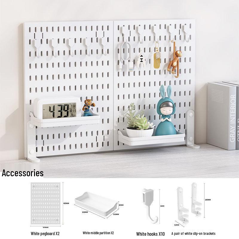 Desktop DIY Pegboard: Large Accessory Holder for Office or Home Desk, Clamp-Standing Storage, Hanging Rack, Countertop Decoration Display.