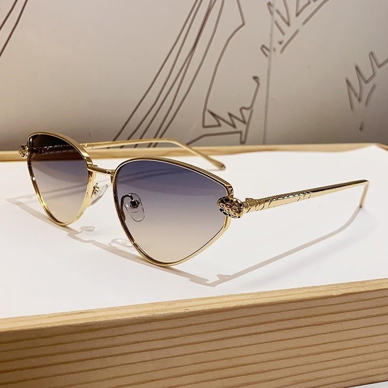 Triangular Cat Eye Sunglasses For Women Men Uv400 High Fashion Metal Sun Glasses StyleF