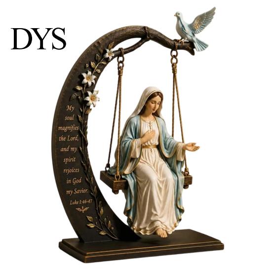 Desktop Religiöse Figur Christliche Jungfrau Maria Schaukel Schmuckstück, Katholischer Bibelvers Hausdekoration, Gesegnetes Inspirierendes Geschenk Harz für