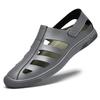 Fashion Outdoor Men's Breathable Hollow Leisure Anti Slip Beach Shoes Fashionable Summer New Men Comfortable Leather Hole Shoes Sandals