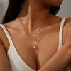3Pcs Vintage Shiny Crystal Zircon Multilayered Pendant Necklace For Women Girls Star Love Heart Thin Chain Choker Neck Jewelry