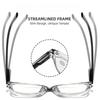 Vintage Large Frame Reading Glasses Fashion Anti Blue Light High-definition Eye Protection Spring Leg Glasses Diopter To +4.0