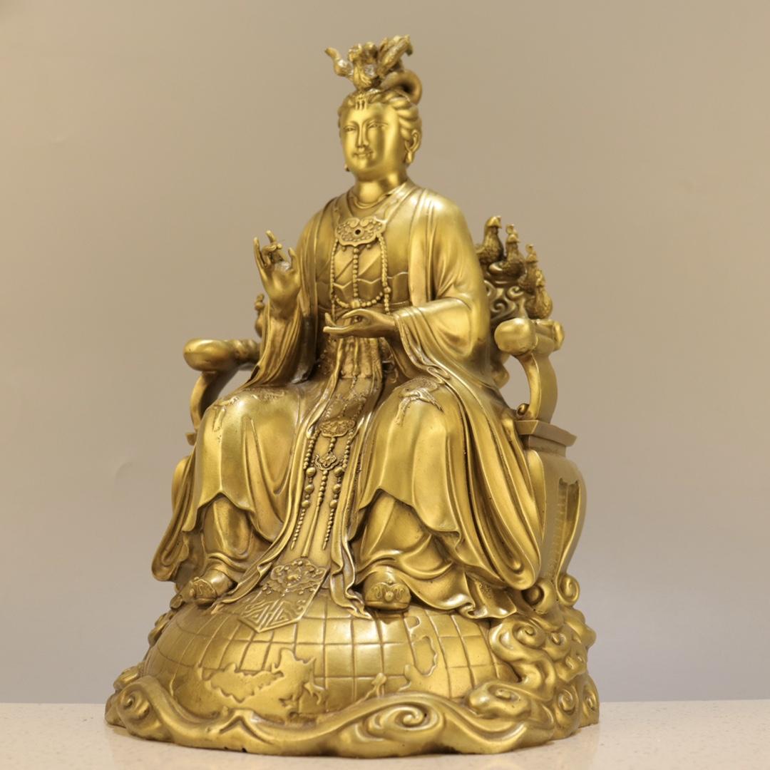 

Exquisite Craftsmanship Character Guangji Dragon King Dragon Wu Ye Sitting on Dragon Chair Edition bronze statue30/40/50cm 30cm