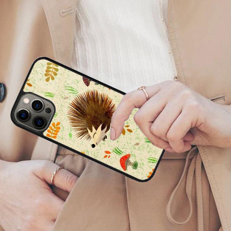 Hedgehog Spring Floral Magnetic Phone Case For APPLE iPhone 17 Air 16 14 13 12 Pro Max 15 Plus Wireless Charge MagSafe Cover