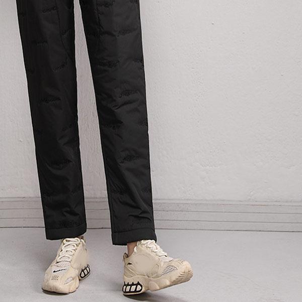 Women's Winter Plus Size Padded and Thickened Relaxed Mid-rise Straight Leg Loose Fitting High-waisted Trousers