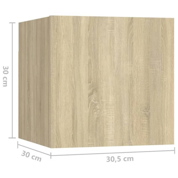 VidaXL Bedside Table Sonoma Oak 30.5x30x30 Cm Engineered Wood 3079715