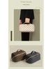 Plaid Monogram Large Capacity Makeup Bag - Convenient Handheld Storage