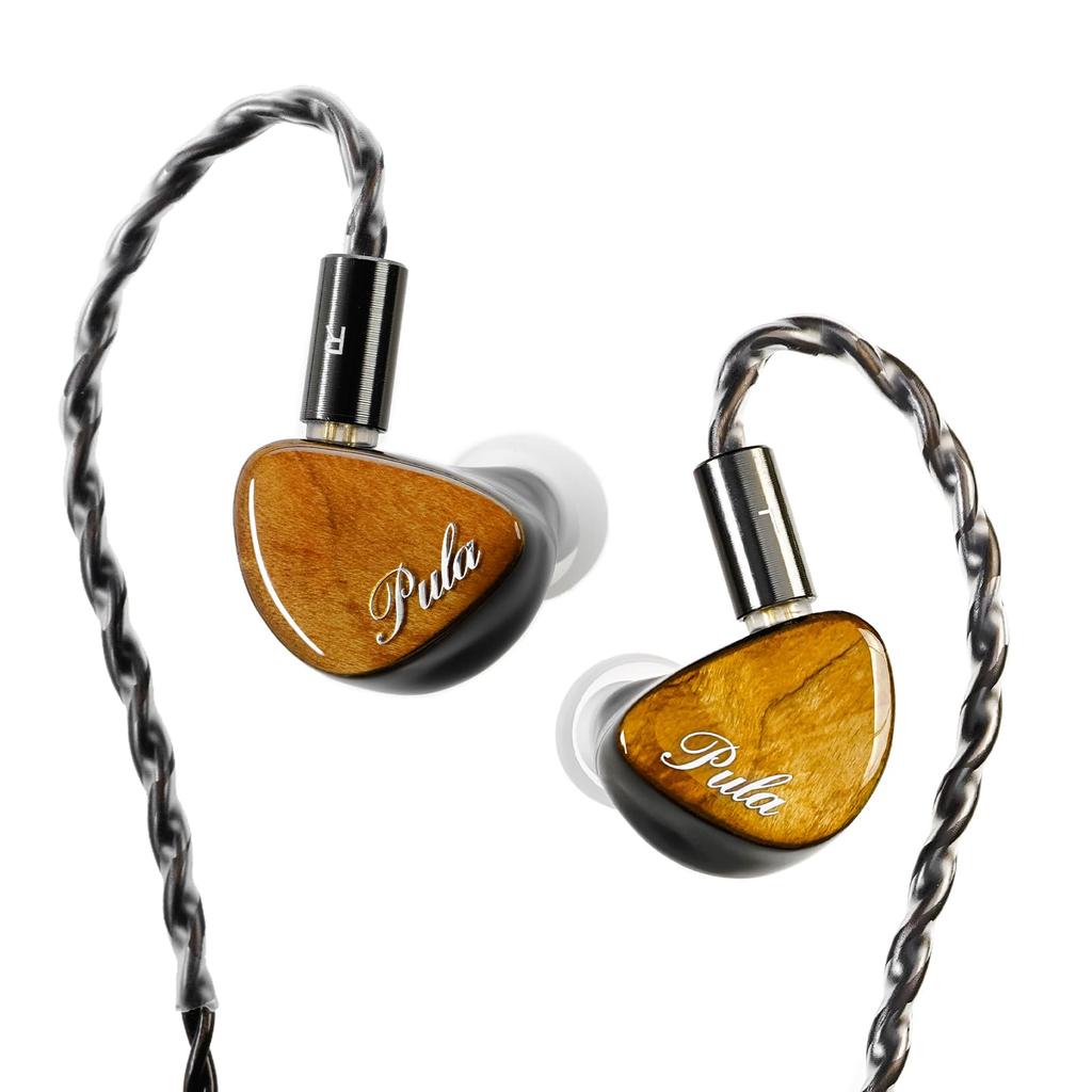 HiFiGo Wired Monitor Pula Audio Unicrom Heather Stabilized Wood Diaphragm Dynamic HIFI Sound Sound Interchangeable Plug Earphones, Earphones, 1DD,