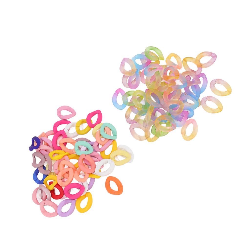 50 Pcs Chain Link Colorful Detachable Acrylic Open Chain Link DIY Jewelry Making Chain Buckle Decora