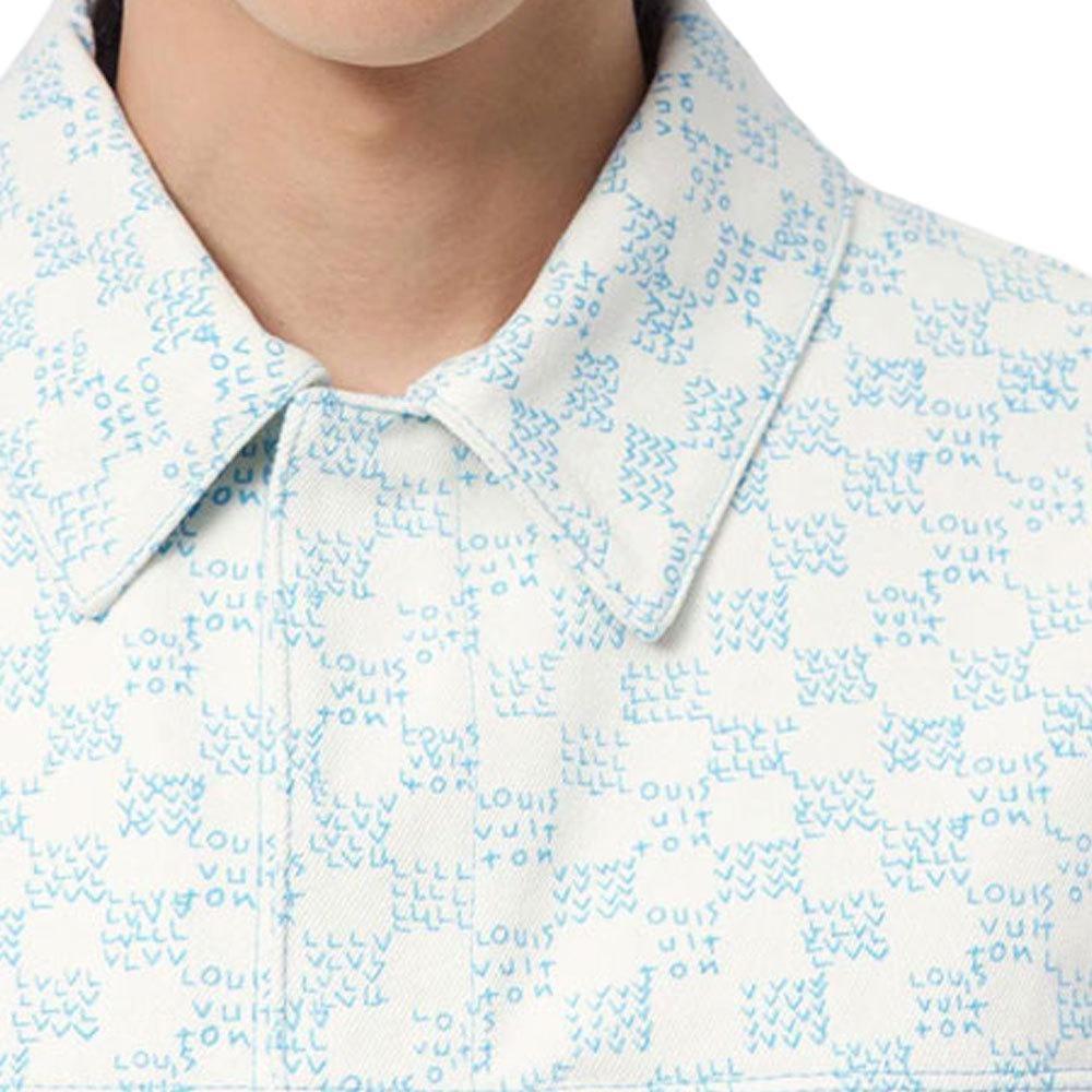 Louis Vuitton Landscape Short Sleeved Denim Shirt 1AA5C2