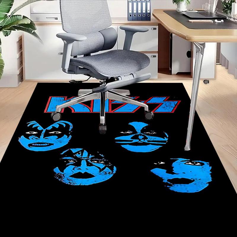 1 Stück KISS Bandmitglieder Home Office, Strapazierfähige Polyester-Fußmatte mit Einfacher Reinigung, Bürodekoration, Urbaner Stil, Rutschfeste Rückseite
