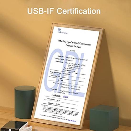 NFHK 50cm USB4 Cable with 100W Charging and Thunderbolt 40Gbps 3/4 Compatible,