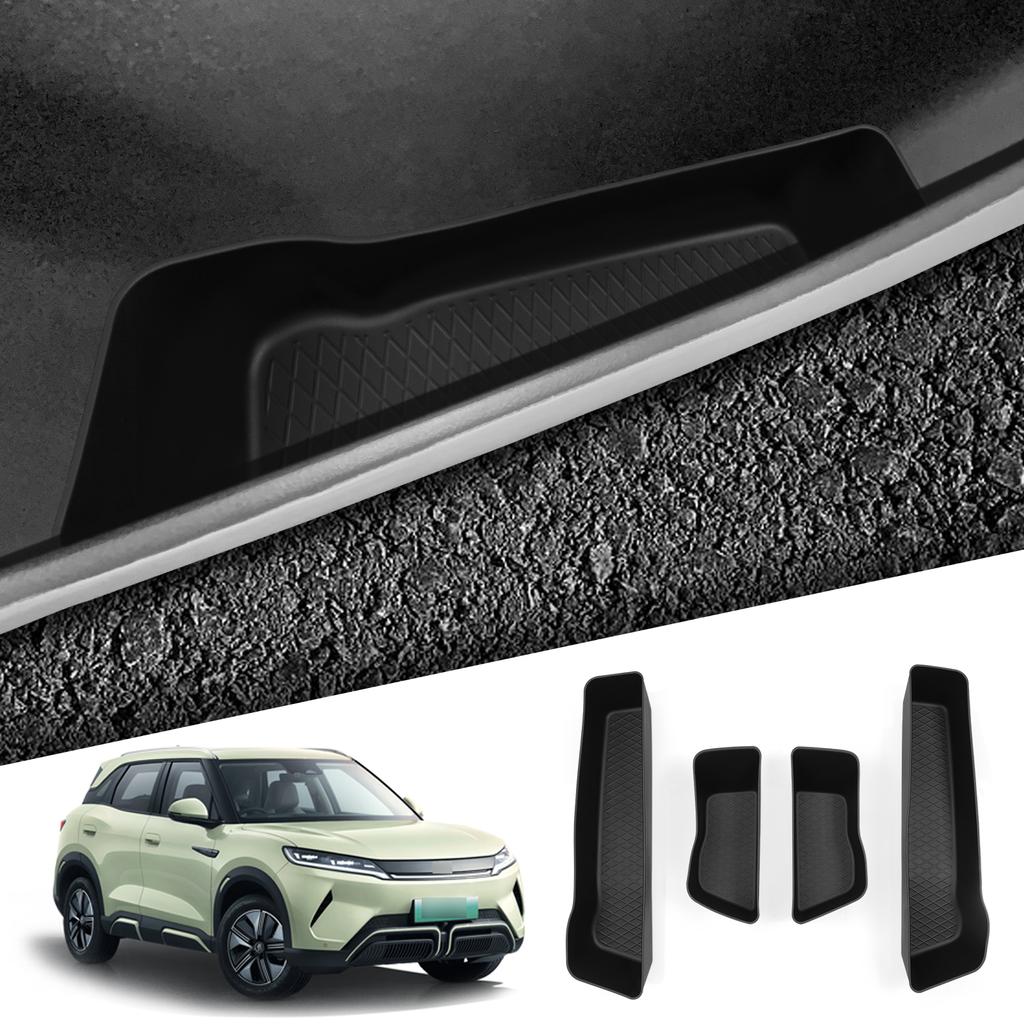 For BYD ATTO 2 Yuan Pro Yuan UP 2024 2025 Door Side Storage Box TPE Front Rear Door Handle Tray Organizer Tidying Black
