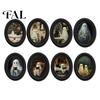 Spooky Aesthetic Room Decor Halloween Wooden Door Hanging Sign, Oval Gothic Black Cat Ghost Wall Plaque, Retro Vintage Home Waterproof Art for