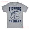 Mens Funny T Shirt Fishing Is My Therapy Sarcastic Fish Novelty For Vintage Washed Stretched Homme Fashion Breathable Slightly