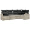 VidaXL Ensemble de Canapés de Jardin 5 Pièces avec Coussins Gris Clair Poly Rattan 3346042
