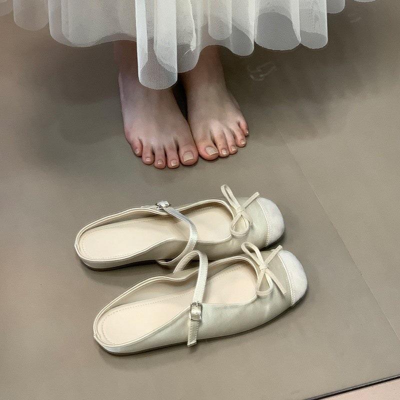 

Балетные полупальцы новые бант мода повседневные сумка голова тапочки женщины 39