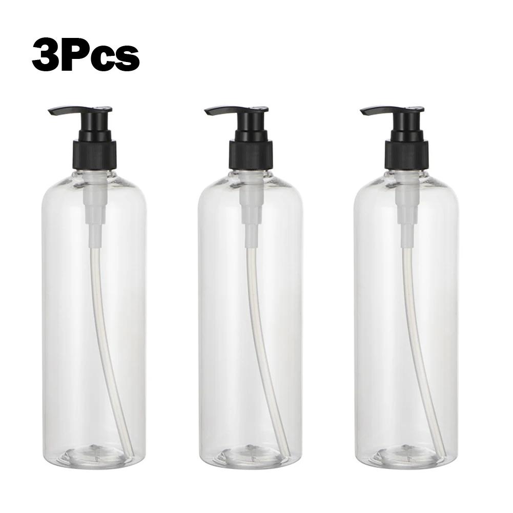 Bathroom Home Bottles Soap Dispenser Shower Storage Transparent 3pcs 500ml Container Cream Lotion Portable Pump