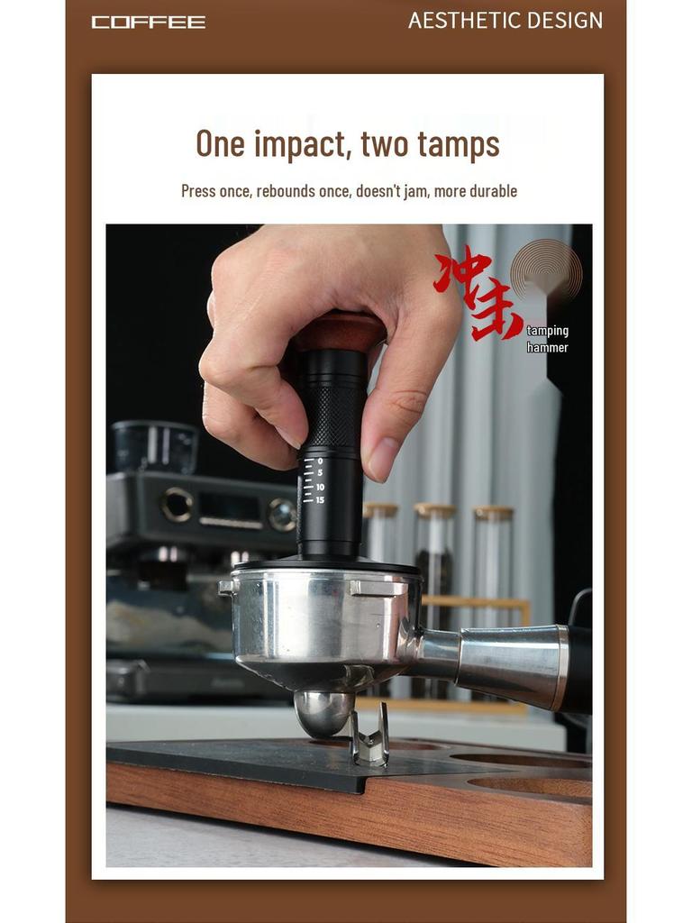 Impact Powder Hammer Coffee Tamper with Balanced Springback - Available In 51/53/58mm