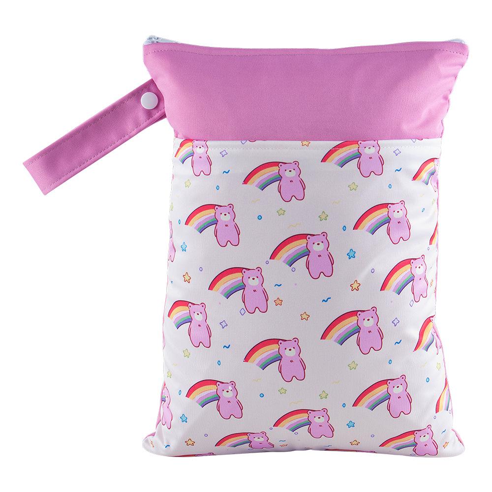 Waterproof Diaper Bag with Dual Pocket & Wet/Dry Separation, 25x35cm